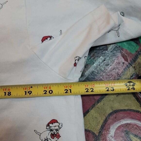 Denim & Flower Ricky Singh XL Slim Fit t-shirt - white w Christmas dog print - Picture 5 of 8
